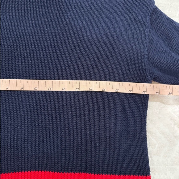 Polo Ralph Lauren Striped Turtleneck Sweater Navy Blue, Red & Yellow cotton - Picture 5 of 9